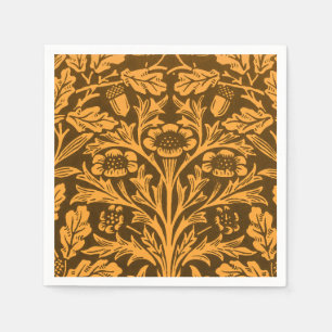 William Morris Vintage Herbst Gold Eichen Muster Serviette