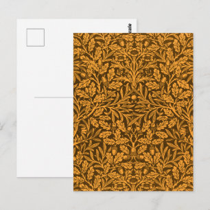 William Morris Vintage Herbst Gold Eichenmuster Postkarte
