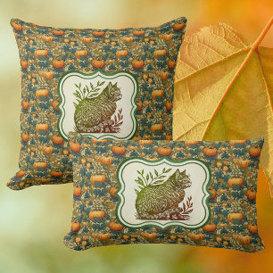 William Morris Vintage Herbstkürme mit Katze Kissen