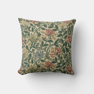 William Morris Vintage-Hibiskus-Blumenmuster Kissen