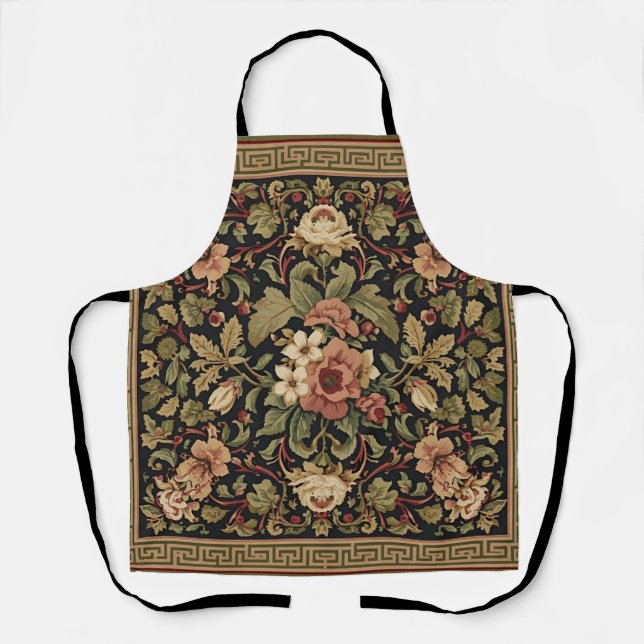 William Morris Vintage-Himbeerblüten-Muster Schürze (Vorderseite)