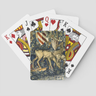 William Morris Vintage-Hirsch- und Schild-Tapeten- Spielkarten