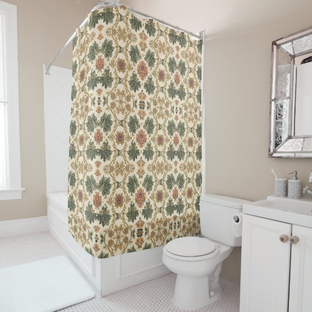 William Morris Vintage-Honeysuckle-Blumenmuster Duschvorhang (Beispiel)