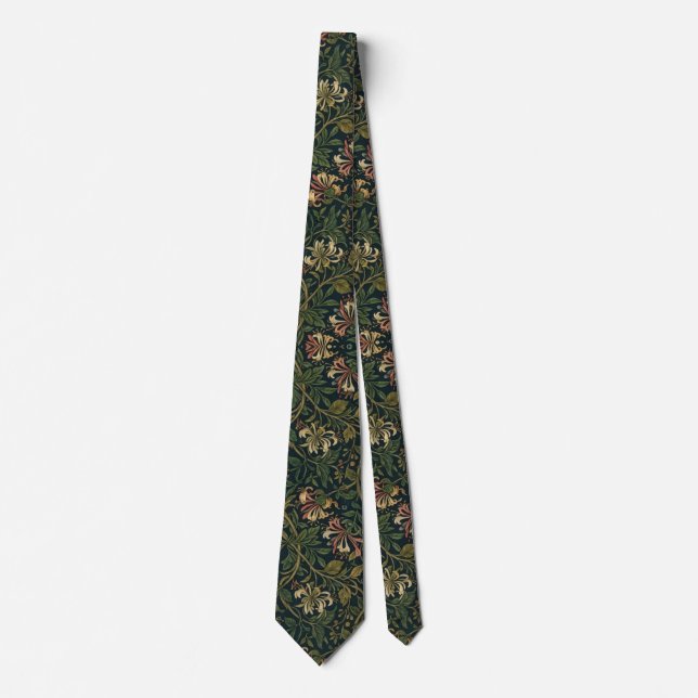 William Morris Vintage-Honeysuckle-Blumenmuster Krawatte (Vorderseite)