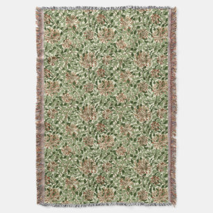 William Morris Vintage-Honeysuckle-Muster Decke