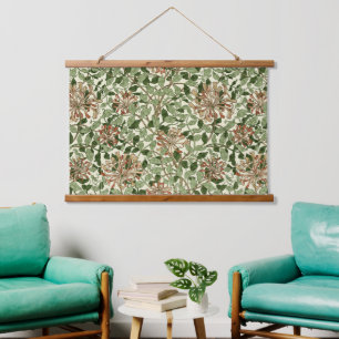 William Morris Vintage-Honeysuckle-Muster Wandteppich Mit Holzrahmen