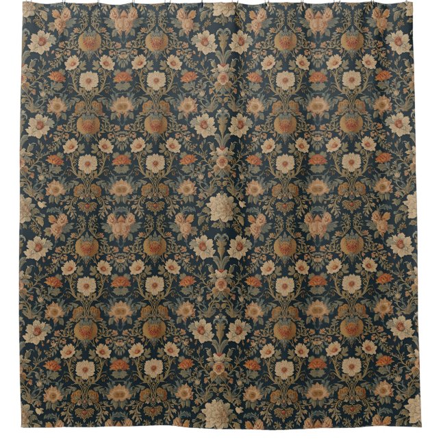 William Morris vintage Honigkraut Blumenmuster Duschvorhang (Vorderseite)