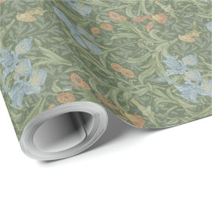 William Morris Vintage Leaves Floral Bird Iris Geschenkpapier