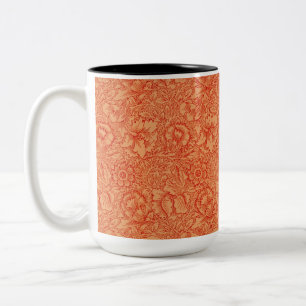 William Morris Vintage Mohnblumen Laubwerk Zweifarbige Tasse