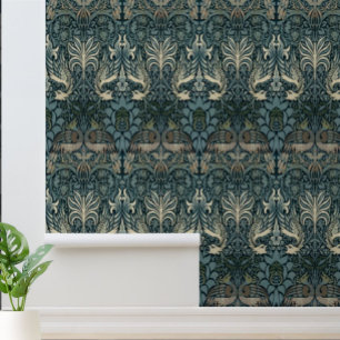 William Morris Vintage Pfau- und Drachenmuster Tapete