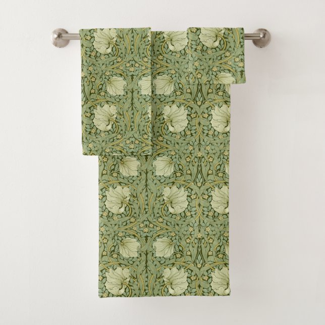 William Morris Vintage Pimpernel Blumenmuster Badhandtuch Set (Insitu)