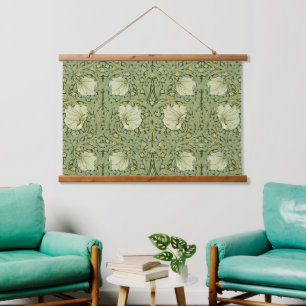 William Morris Vintage Pimpernel Blumenmuster Wandteppich Mit Holzrahmen
