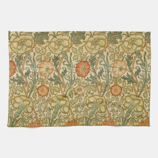 William Morris Vintage Rosa- und Rosenmuster Geschirrtuch (Horizontal)