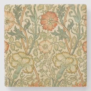 William Morris Vintage Rosa- und Rosenmuster Steinuntersetzer