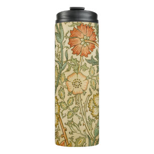 William Morris Vintage Rosa- und Rosenmuster Thermosbecher