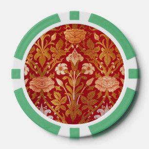 William Morris Vintage Rose & Lily Blumenmuster Pokerchips