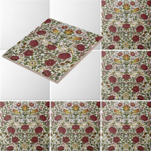 William Morris Vintage Rose und Vogelmuster Fliese