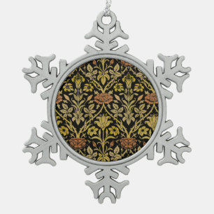 William Morris Vintage-Rosen- und Lilien-Blumenmus Schneeflocken Zinn-Ornament