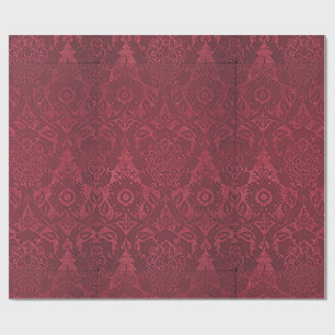 William Morris Vintage Rot gestempeltes Samtmuster Geschenkpapier