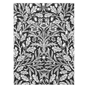William Morris Vintage Schwarz Weiß Eichenmuster Tischdecke