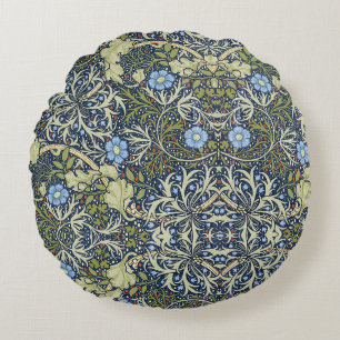 William Morris Vintage-Seetang-Blumenmuster Rundes Kissen