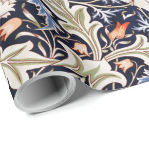 William Morris Vintage Severn Blau Blumen Geschenkpapier