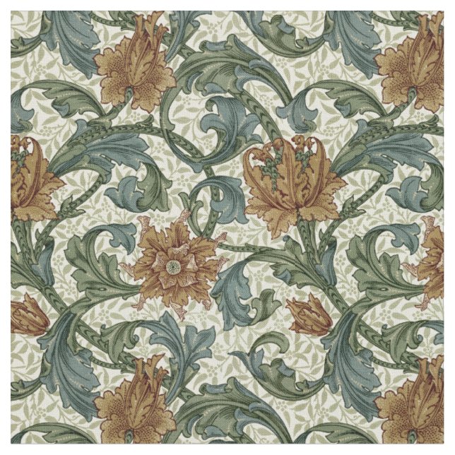 William Morris Vintage Single Stem Muster Stoff (Nahaufnahme)