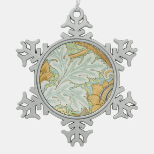 William Morris Vintage St James Akanthus-Design Schneeflocken Zinn-Ornament