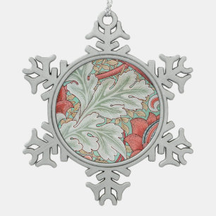 William Morris Vintage St James Akanthusblätter Schneeflocken Zinn-Ornament
