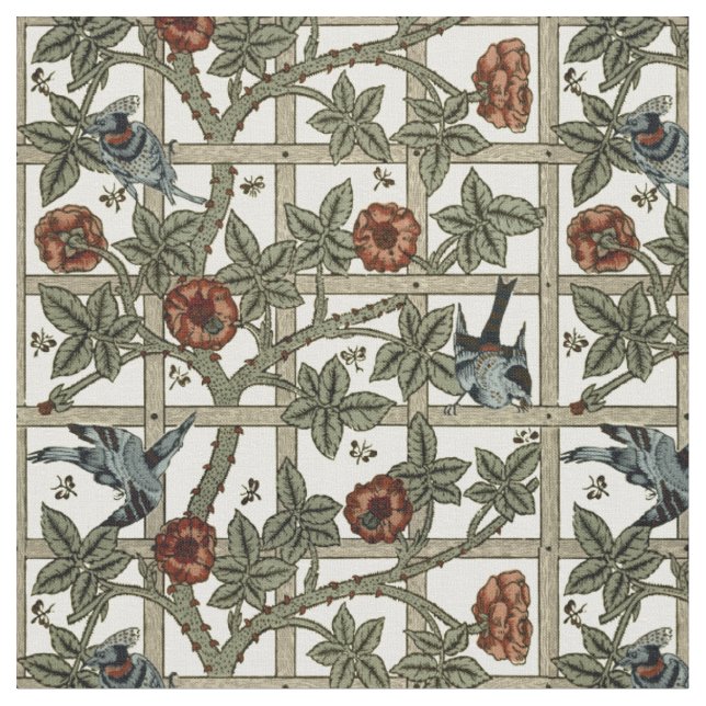 William Morris Vintage „Trellis“-Muster Stoff (Nahaufnahme)