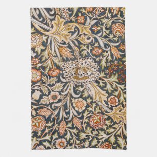 William Morris Vintage Trent Blaues Blumenmuster Geschirrtuch