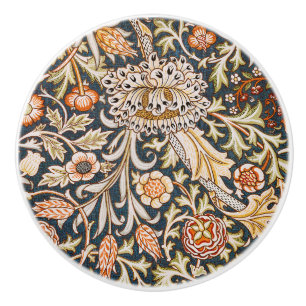 William Morris Vintage Trent Blaues Blumenmuster Keramikknauf