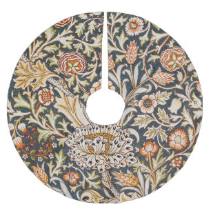 William Morris Vintage Trent Blaues Blumenmuster Polyester Weihnachtsbaumdecke