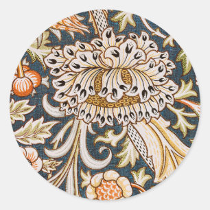 William Morris Vintage Trent Blaues Blumenmuster Runder Aufkleber
