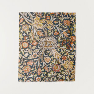 William Morris Vintage Trent Blaues Blumenmuster Wandteppich