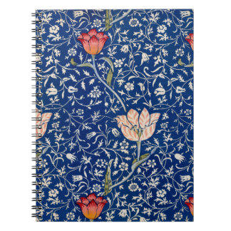 William Morris Vintage Tulip Floral Indigo Pattern Notizblock