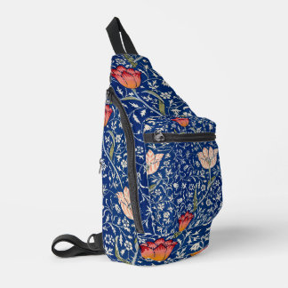 William Morris Vintage Tulpe Floral Indigo Muster Crossbody Bag