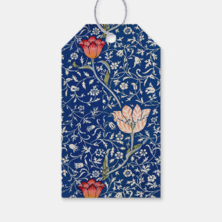 William Morris Vintage Tulpe Floral Indigo Muster Geschenkanhänger