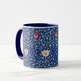 William Morris Vintage Tulpe Floral Indigo Muster Tasse