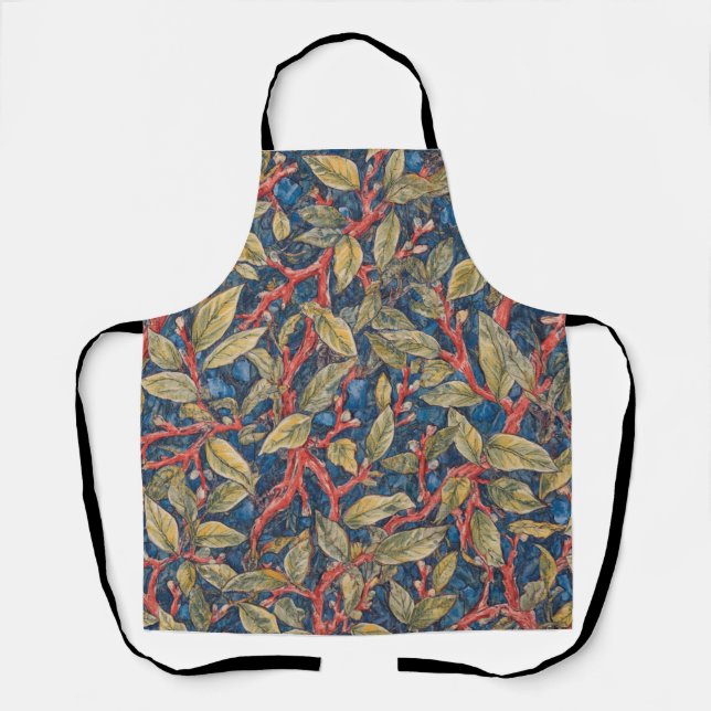 William Morris Vintage-Wald botanisches Muster Schürze (Vorderseite)