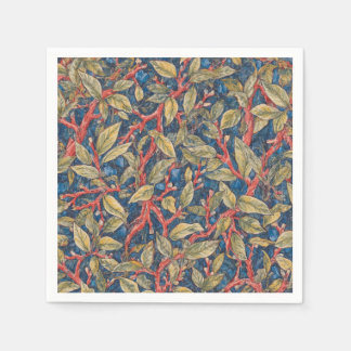 William Morris Vintage-Wald botanisches Muster Serviette