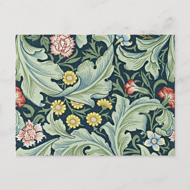 William Morris - Vintages Blumendesign in Leiceste Postkarte (Vorderseite)