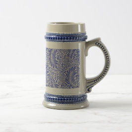 William Morris Vintages Blumenmuster Blau Weiß Bierglas