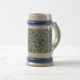 William Morris Vintages Blumenmuster Blau Weiß Bierglas