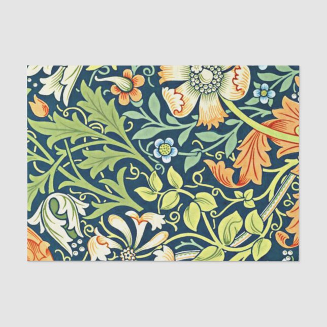 William Morris Vintages Blumenmuster, Compton Seidenpapier (Vorderseite)