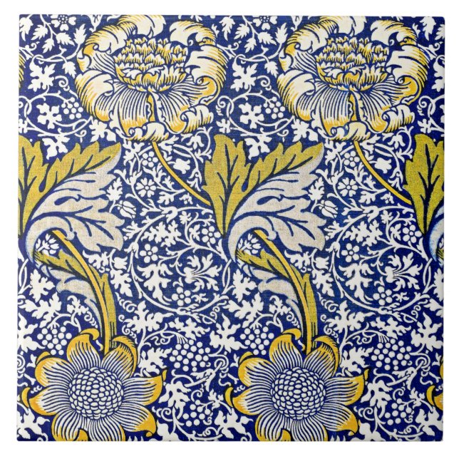 William Morris Vintages Blumenmuster Fliese (Vorderseite)
