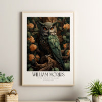 William Morris Vintages Eule mit Blüten