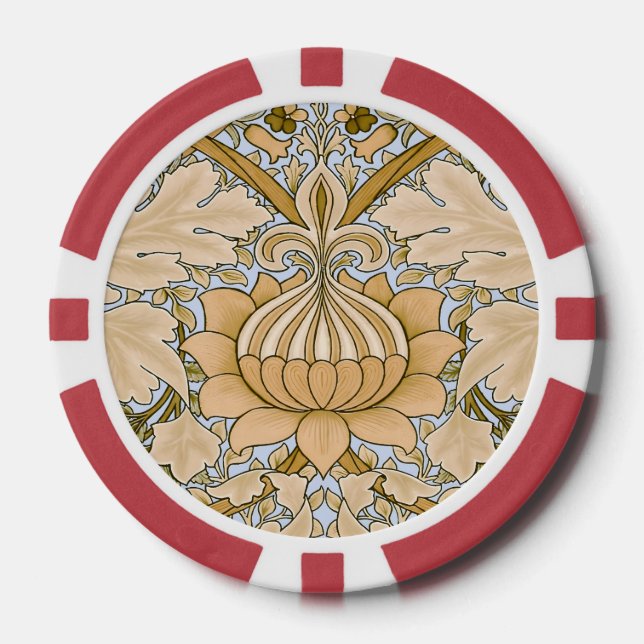 William Morris - Vintages Foliage- und Blumenmuste Pokerchips (Vorderseite)