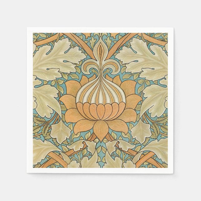 William Morris - Vintages Foliage- und Blumenmuste Serviette (Vorderseite)