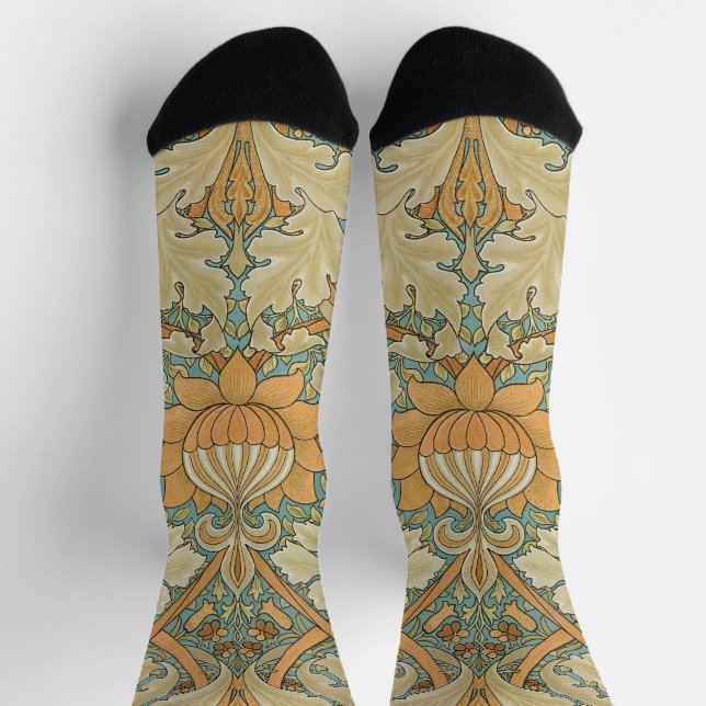William Morris - Vintages Foliage- und Blumenmuste Socken (Oben)